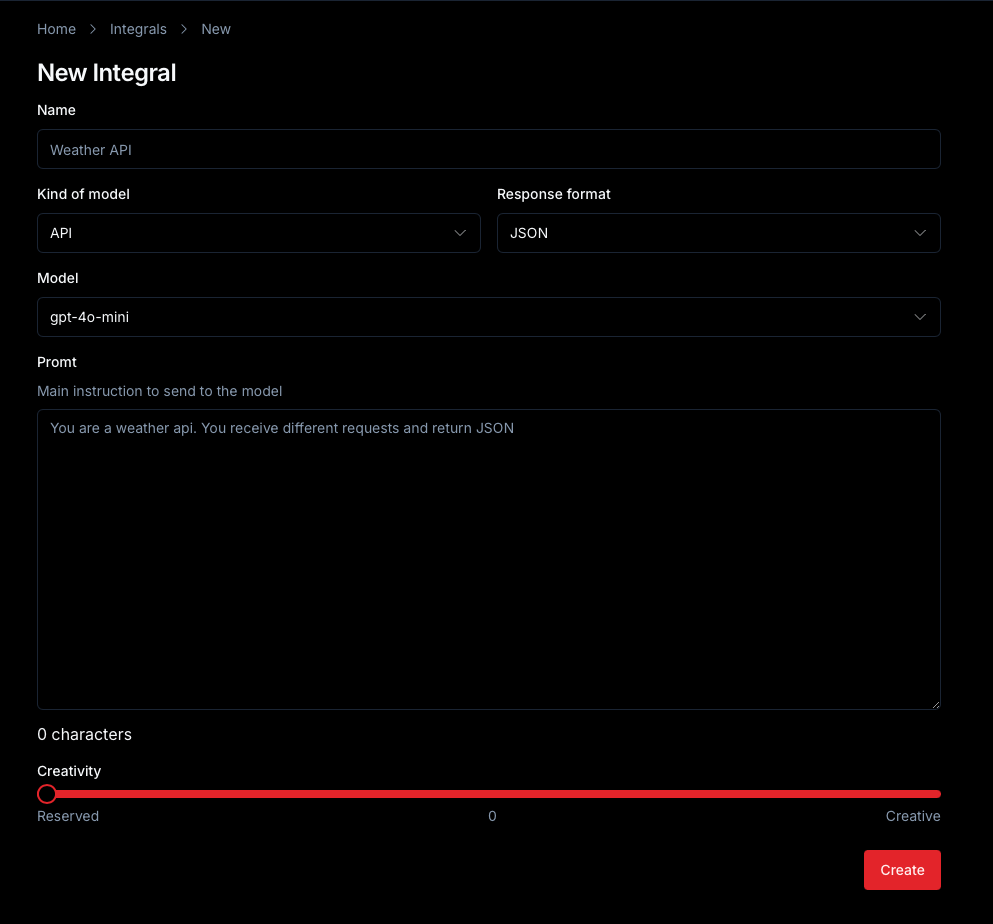 Create AI-based Integrals Preview